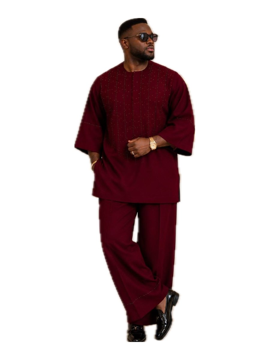 Aso ebi for gentlemen: top and trousers