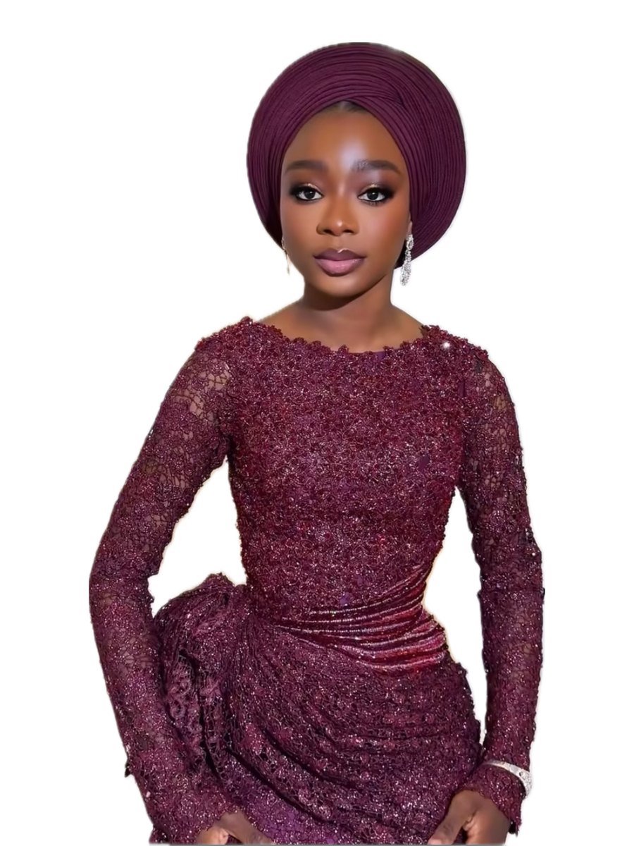 Aso ebi for ladies: lace, gele and purse